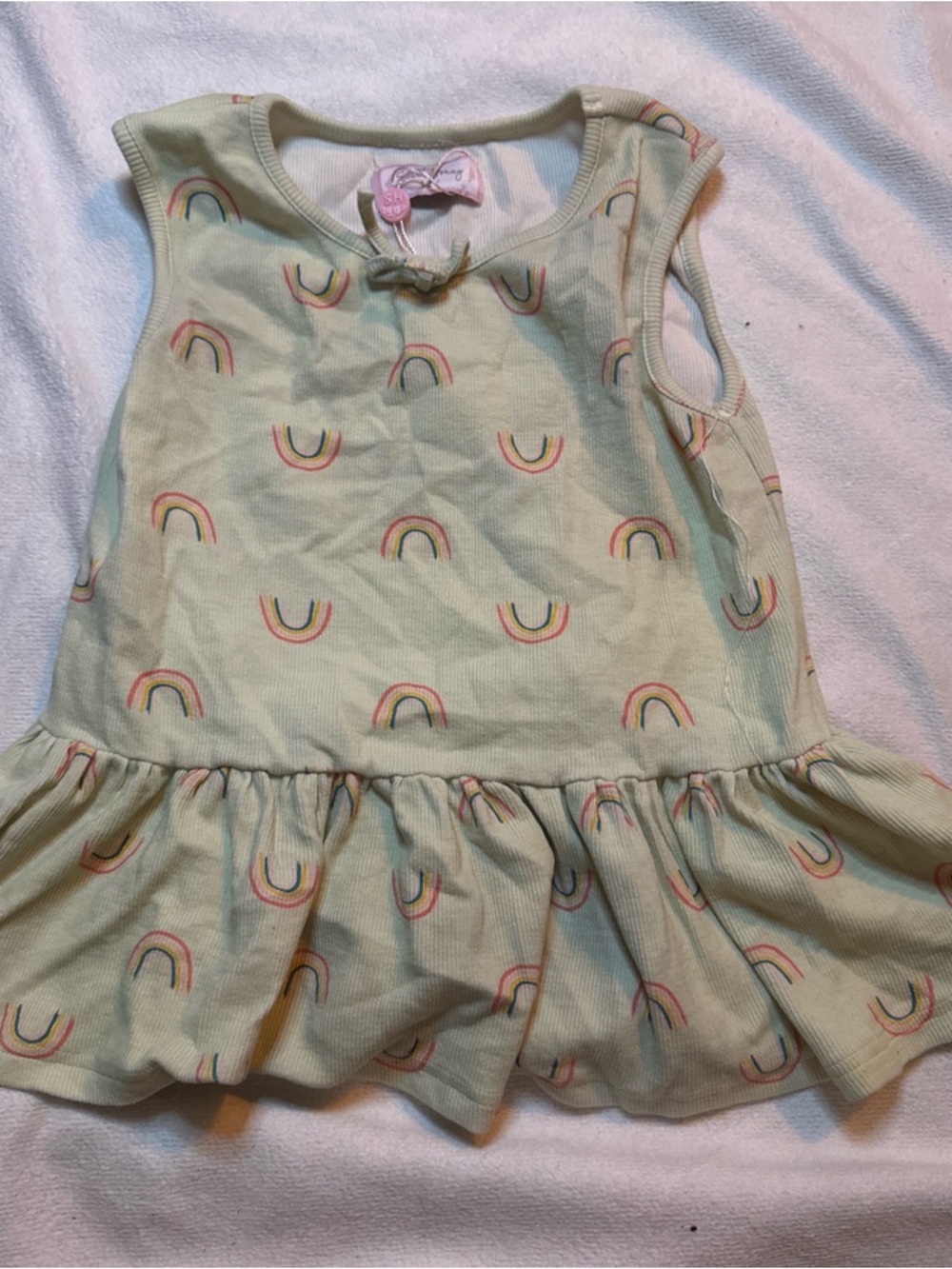 NWT SweetHoney Mint Green Rainbow Ruffle Tank Top